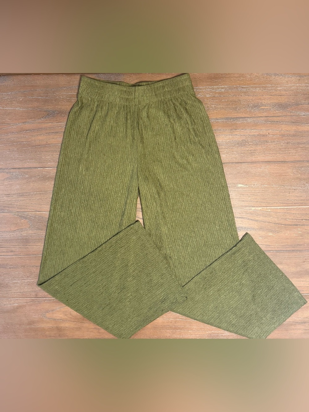 Olive Green Wide-Leg Women's Pants